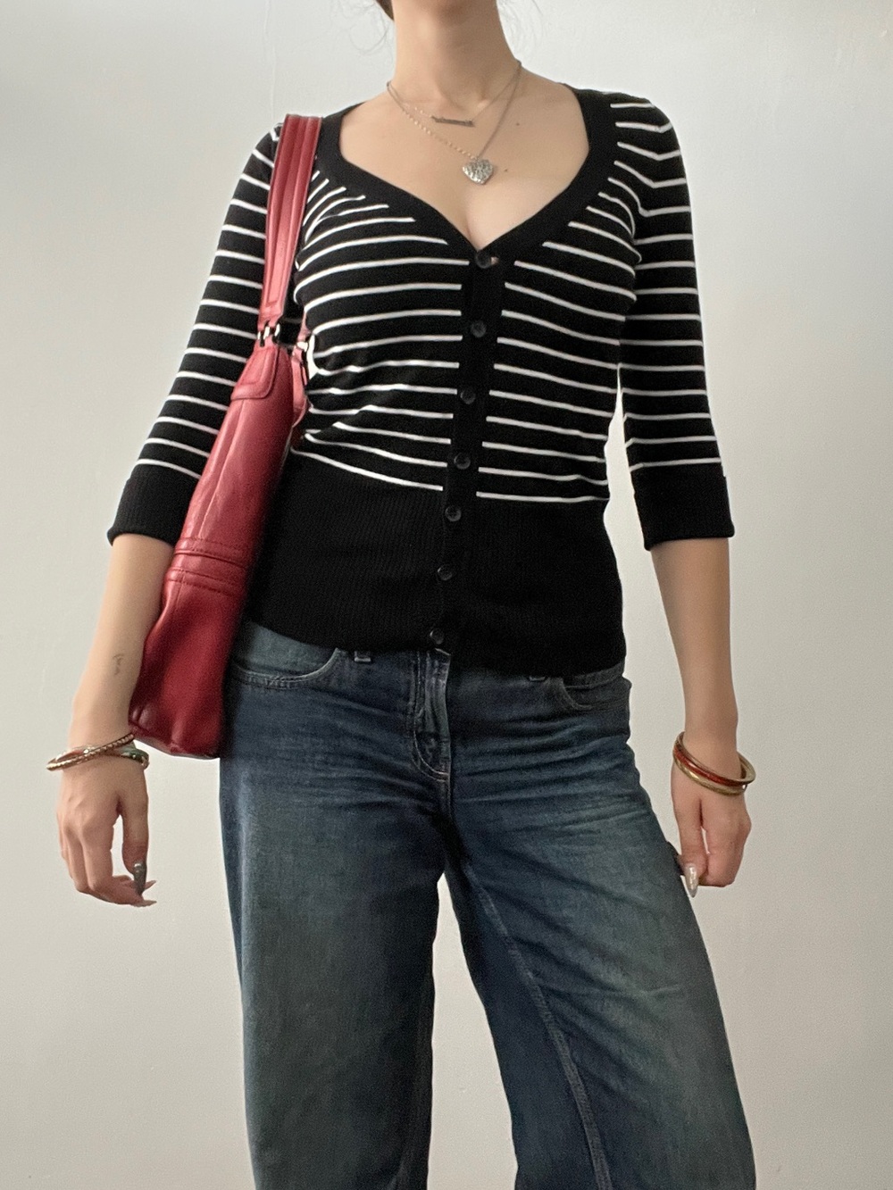 Size Medium Y2K Dynamite Striped Cardigan